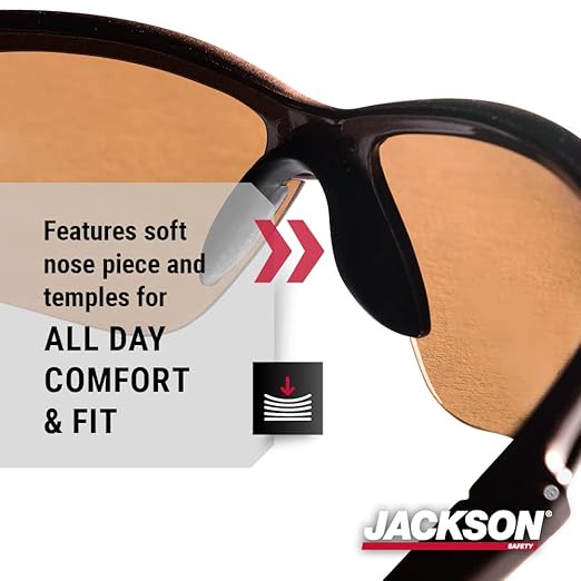 Jackson Safety SG Safety Glasses - Eye Protection for Men & Women - ANSI Z87.1 - Pack of 12 (Multiple Styles)