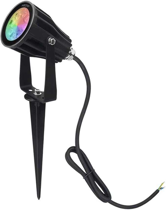 LGIDTECH FUTC04 Miboxer 6W RGB+CCT Outdoor LED Landscape Garden Spotlight AC100-240V 16 Million Colors Changing,Color Temperature Adjustable,Memory Function.Smartphone Can't Control Directly