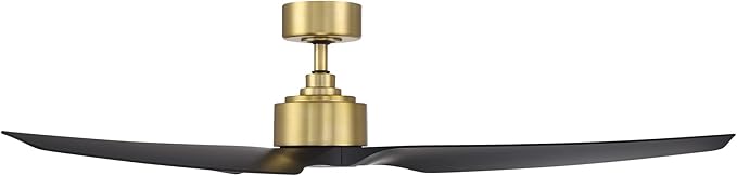 Stella Indoor and Outdoor 3-Blade Smart Ceiling Fan 60in Soft Brass Matte Black with Remote Control works with Alexa and iOS or Android WAC App