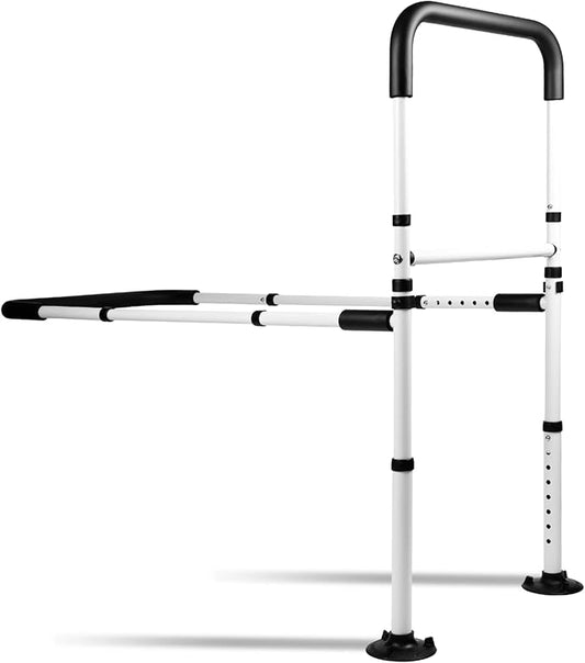 Bed Assist Rails Adjustable, Safety Bed Handle with Leg, Fall Prevention Hand Guard Grab Bar Bed Cane, Bed Rails for Elderly, Adults, Senior, Handicap, Disabled, Fit King, Queen, Full, Twin