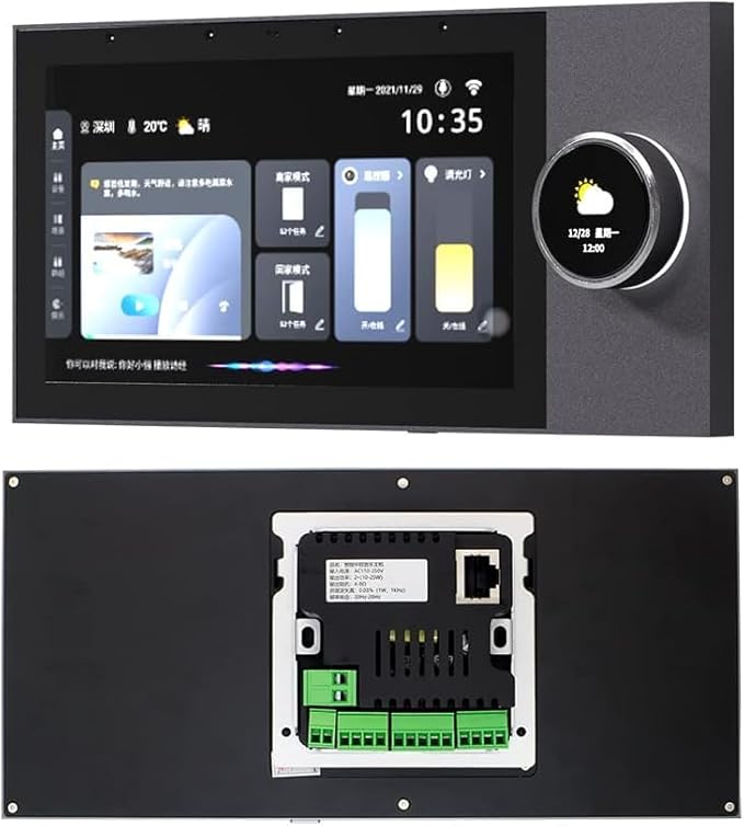 Smart Home Control Panel,7'' Dimmer and Background Music Player,Multifunctional Intelligent Control Touch Screen,Smart Life Tuya App Control Timer Switch for Smart Appliances