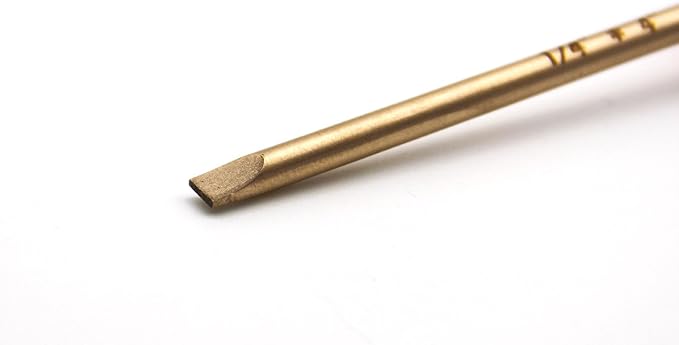 Non-Sparking 1/4 Inch (6mm) Flat Slotted Screwdriver, Beryllium Bronze Copper Non Spark, 4 Inch (100mm) Working Length, 8-1/2 inch Length, Spark Free Safety, non-magnetic, corrosion-resistant
