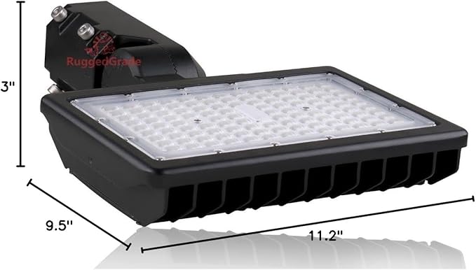 RuggedGrade LED Flood Light, Kivo Series, Outdoor Waterproof Security Light (Black - 5000K, 90W - Slip Fit Mount - K1)