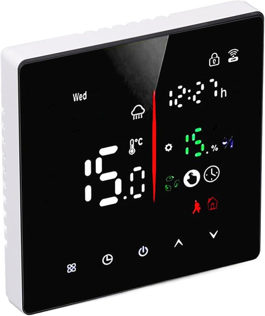 WiFi Digital Thermostat Smart Home Touchscreen Thermostat for TUYA AC 90‑240V, 7 Day Schedule Planning, Remote APP Control for HomeOffice Use