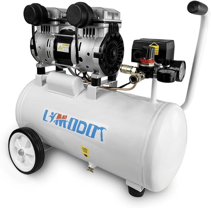 Portable 8 Gal Aluminum Tank Air Compressor, Rustproof, Lightweight at Only 37.5 Pounds, Efficiency Dual Air Intakes, Quiet Air Compressor, 68dB, Ideal for DIY, Home & Garage Applications