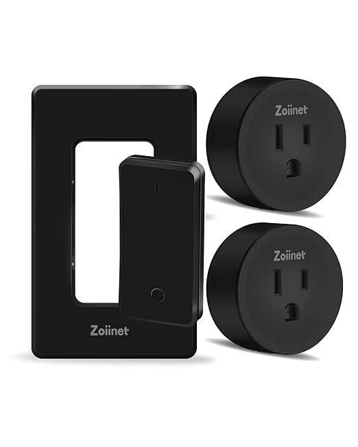 Remote Control Outlet Plug Switch, Buckle Design & Removable Wireless Light Switch, 300 ft, 1500W On Off Power Switch for Household Appliances, No Wiring No WiFi, Programmable, Black(2 Pack)