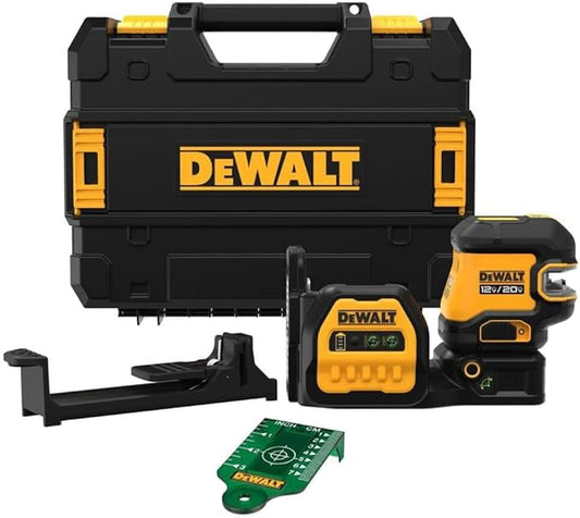 DEWALT 20V/12V MAX Laser Level, Cross Line Laser and 5 Spot Laser, Green, Bare Tool Only (DCLE34520GB)