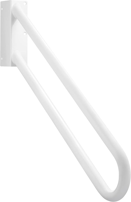 Hold Tight Handrails Steel Jamb-Mount Handrail - Heavy Duty Stair Railing for Decks, Porch, Mobile Homes, Short Stairway - Weatherproof & Non-Slip Powder Coated Finish - [Right Handed], [32"], [white]