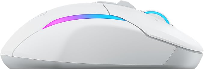 Turtle Beach Kone II Air – Wireless Ergonomic RGB Gaming Mouse, 350-Hr Battery, 26K DPI Optical Sensor, 100M Click Optical Switches, 21 Customizable Inputs, 4D Free-Spin Scroll Wheel – Arctic White