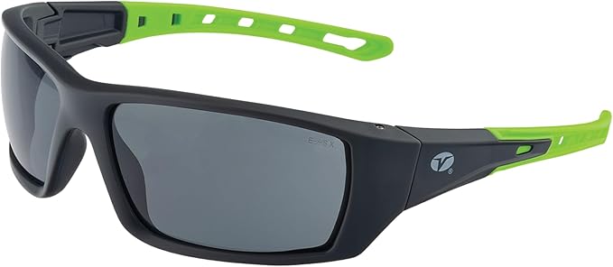 Veratti Spectrum Safety Glasses, Anti-Fog Gray Lens, ANSI Z87.1 Certified, Impact Resistant, Gray/Green Frame