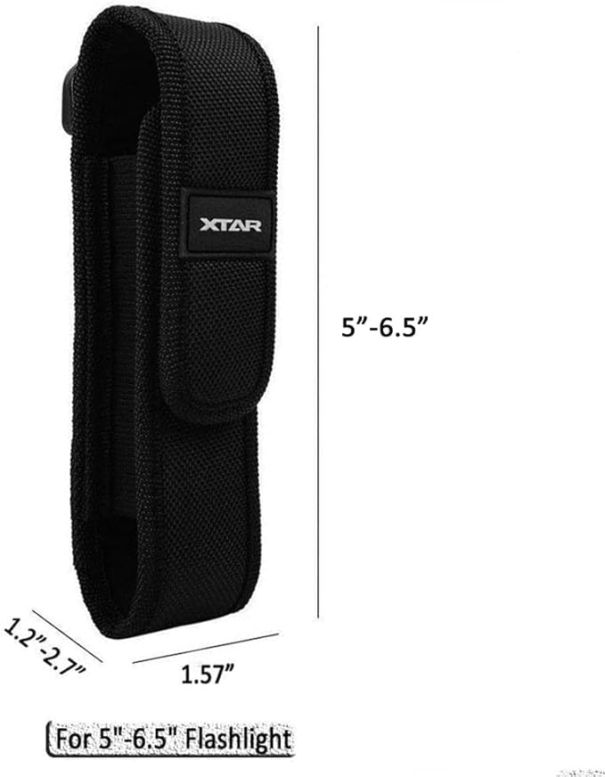 2-Pack Flashlight Pouch Holster Holder for 5"-6.5" Flash Light Compatible with Fenix UC30 UC35 E35 Surefire G2X 6P 6PX E2L 501B 502B Streamlight ProTac XTAR TZ20 (2 Flashlight Holster)