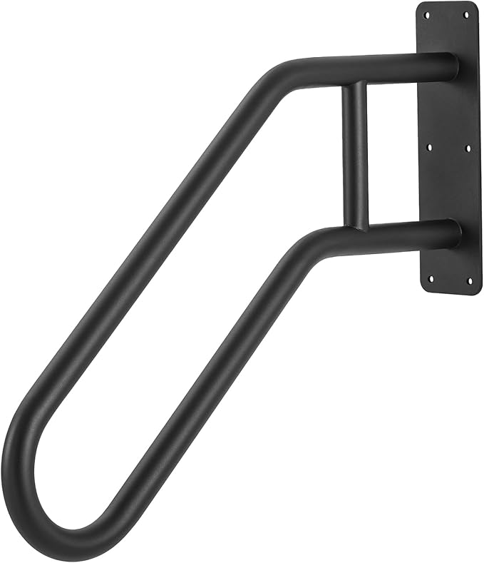 Heavy Duty Black Metal Railing for Outdoor 1-3 Steps, Outside U-Shaped Hand Rails for Seniors, Garage, Front Porch, Garden Steps Rails, Safety Grab Bars for Kids, Pregnant, Elderly or Handicap