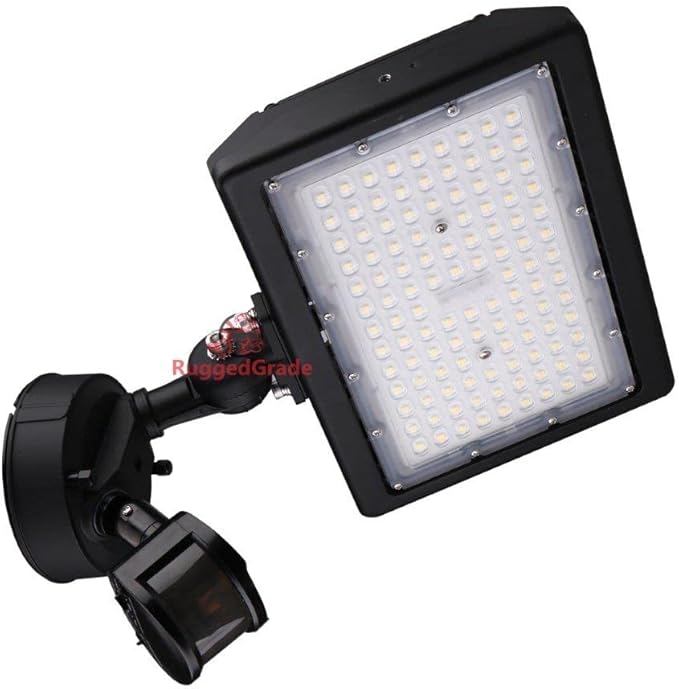 RuggedGrade 120W LED Flood Light | Kivo II Series | 17,400 Lumens | 3000K/4000K/5000K | Outdoor Waterproof Security Light | Knuckle Mount with Motion Sensor & Junction Box | DLC 5.1 Premium