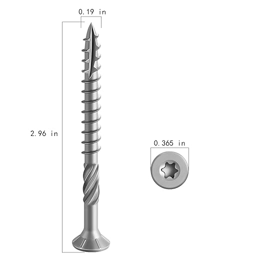 #10 * 3" 304 Stainless Steel Deck Screws, (377pcs) 5 lbs.Exterior Wood Screws, Rust Resistant Epoxy Coated, Bronze, T20 Star Bit