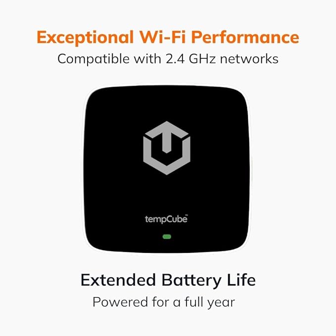 Pack of 2 WiFi Temperature & Humidity Sensor | Connects 2.4 GHz – Real-Time 24/7 Monitoring | No Subscription | Data Logger | Unlimited Text/Email Alerts | Ideal for Freezer, Medical & Food Storage