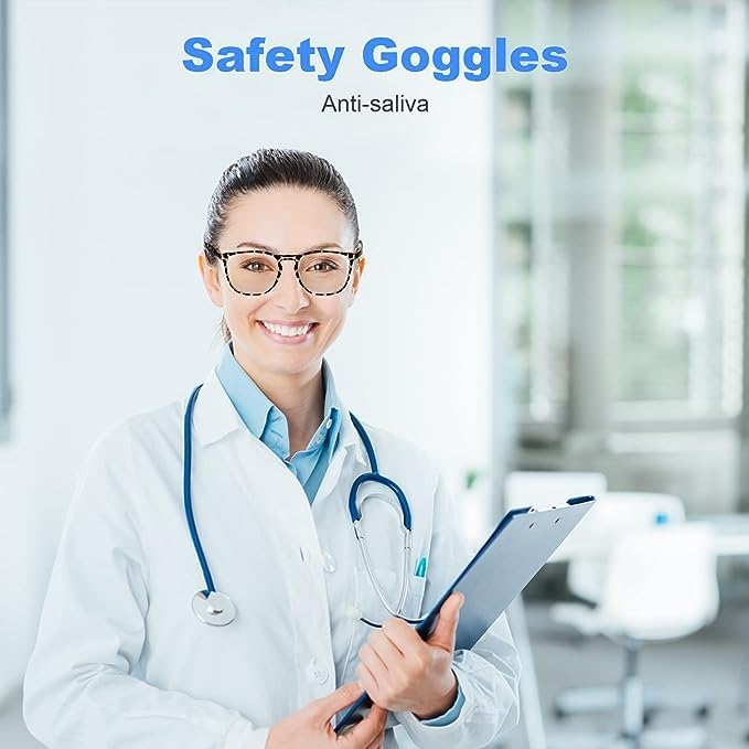 LASMEX Stylish Safety Glasses Goggles for Women Girls Anti-fog Glasses Protective Eyewear Clear Glasses