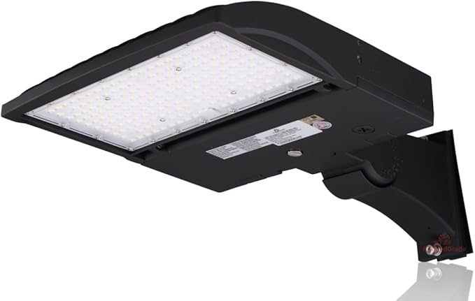 RuggedGrade 150 Watt - NextGen IV Series LED Parking Lot Lights with Photocell - 21,000 Lumen - 5000K - Arm Mount - Black