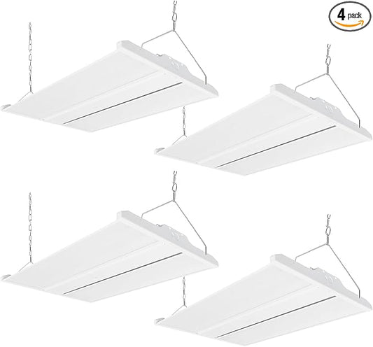 2FT LED Linear High Bay Shop Light, 210W High Bay Work Light Fixture, 28350LM, 120-277V, 5000K Daylight Linear Hanging Lighting for Garage, Warehouse and More, UL&DLC Listed - 4PK