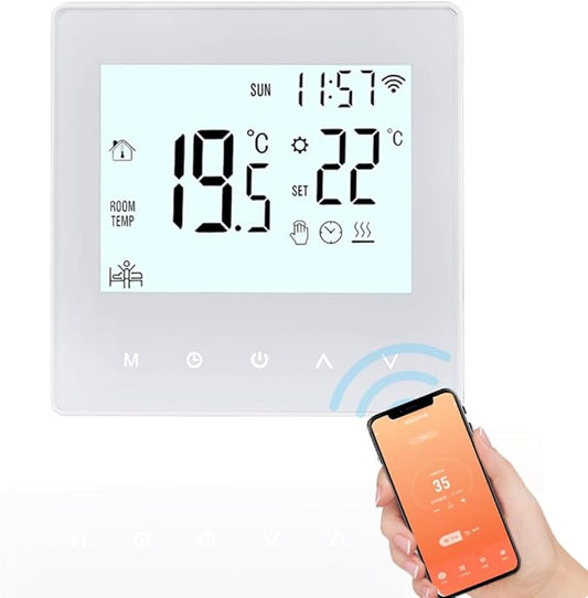 Smart Tuya WiFi Thermostat 3A Digital Programmable LCD Display Underfloor Heating Temperature Controller Digital Intelligent Wall Thermostat for Water Heating