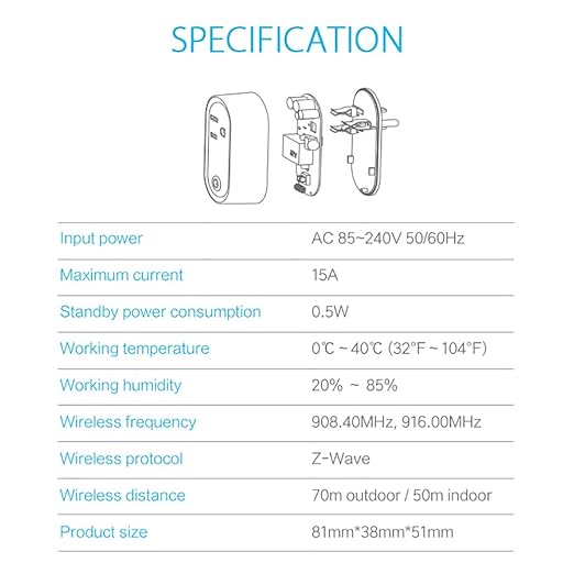 NEO Z-Wave Plus Smart Mini Plug 3-Pack, Compact Z-Wave Outlet for Home Automation, Compatible with SmartThings, Basic On/Off Function, 500 S2, Energy Efficient Remote Control