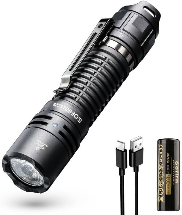 sofirn LED Tactical Flashlight 2800 Lumens Rechargeable Flashlight for Camping and Hiking