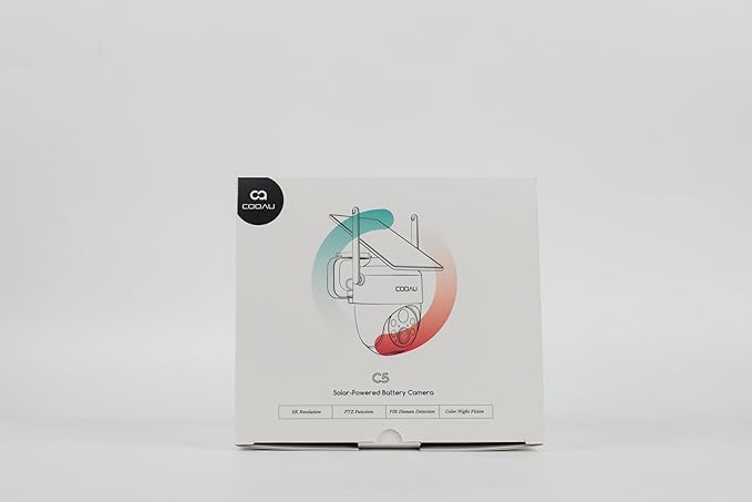 COOAU Solar Security Cameras Wireless Outdoor – Low-Light Rechargeable, Easy to Install, 2K 360° Cameras for Home Security, Surveillance Cam with AI Smart Detection, Wi-Fi 6, Color Night Vision,IP66