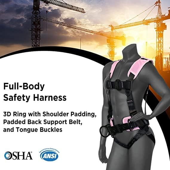 AFP Demon Fall Protection Comfortable Safety Harness (OSHA/ANSI PPE), Harness for Men Construction, Safety Harness Fall Protection Kit