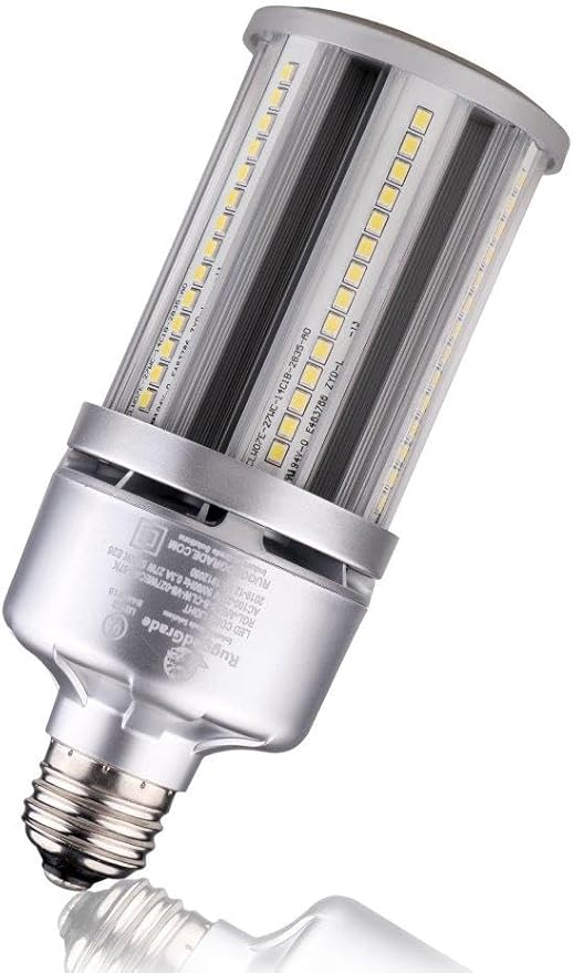 RuggedGrade Aries S Series 27W LED Corn Bulb | 3,645 Lumens | 5000K Daylight | E26 Base | Built-in 6KV Surge Protection | Indoor/Outdoor LED Retrofit Light | DLC 5.1 Premium