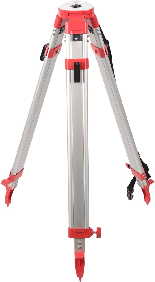 Heavy-Duty Aluminum Surveyor/Transit Tripod with 5/8”x11 Quick Clamp - Universal Leveling Equipment for Construction, Laser, Auto & Surveying