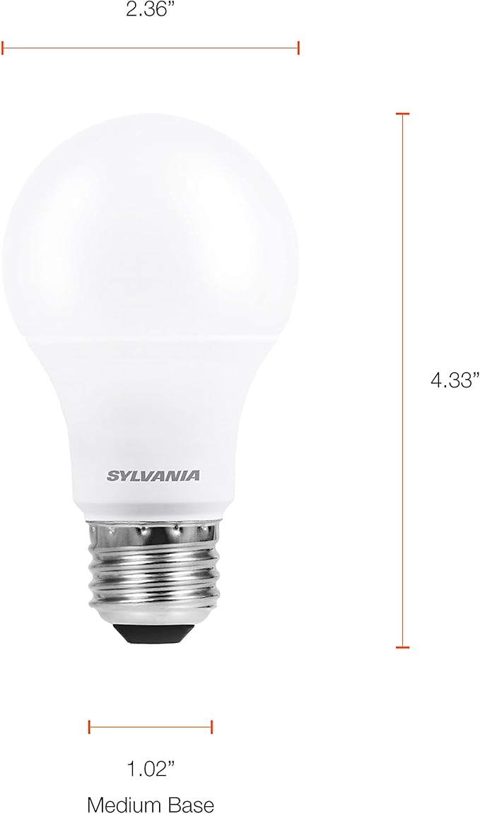 Sylvania ECO LED Light Bulb, A19, 100W Equivalent, Efficient 14.5W, 7 Year, 1450 Lumens, Frosted, 5000K, Daylight - 6 Count (40884) (Pack of 3)
