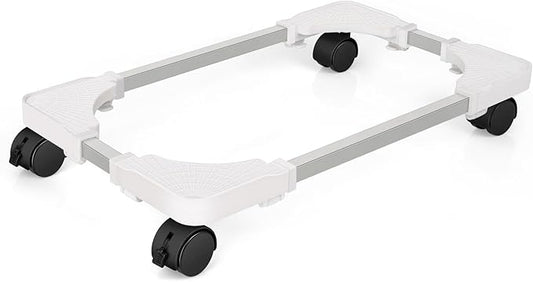 Liitrton Mobile CPU Stand Adjustable Computer Tower Stand with 4 Caster Wheels Fits Most PC (White)