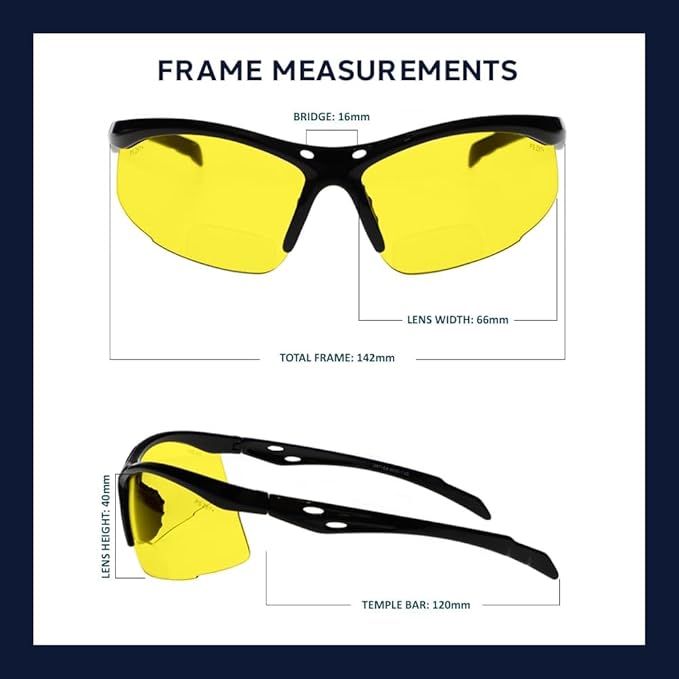 Bifocal Safety Glasses - Safety Glasses with Readers for Healthcare, Woodworkers, Motorcyclists, Workshop - Ansi Z87+
