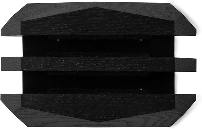 Oakywood Vertical Laptop Stand Wood - Adjustable Dual Slot Dock for Desk, Compatible with All MacBook Pro, MacBook Air, iPad, Handmade Black Stained Oak, Computer Stand, Holder for 2 Devices