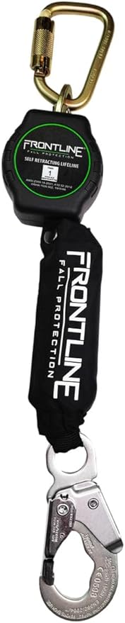 Frontline RPAS Aramid Fiber Web SRL | 6'-12' Single Leg | Steel Snap Hook | Lightweight & Compact | Durable Housing | Quick-Action Brake | 310 lbs Capacity | ANSI & OSHA Compliant (Pack 3)