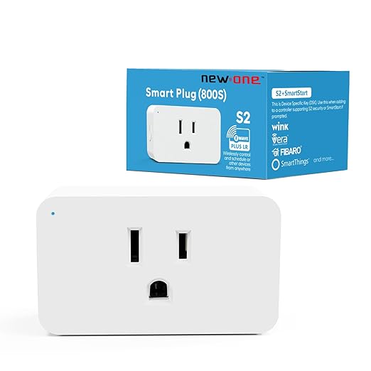 New One Zwave Plug, 800 Series Zwave Outlet, Bult in Zwave Repeater, Z-Wave Smart Plug, Z-Wave Hub Required, Compatible with Hubitat, SmartThings, Vera, Wink, Fibaro, Homeseer, 2GIG, Alarm
