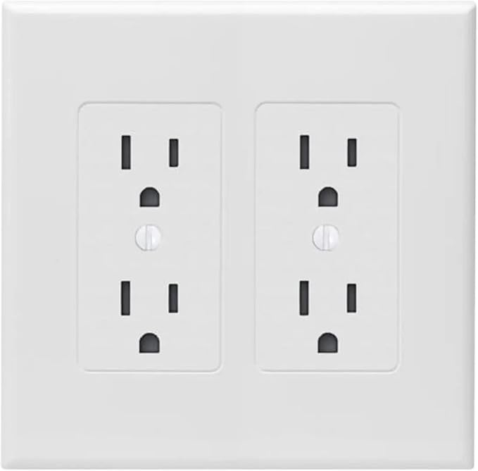 TayMac 2602W Revive Device Wall Plates 2-Gang Masque Decorator Cover, White