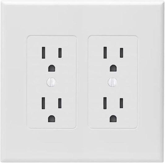 TayMac 2602W Revive Device Wall Plates 2-Gang Masque Decorator Cover, White