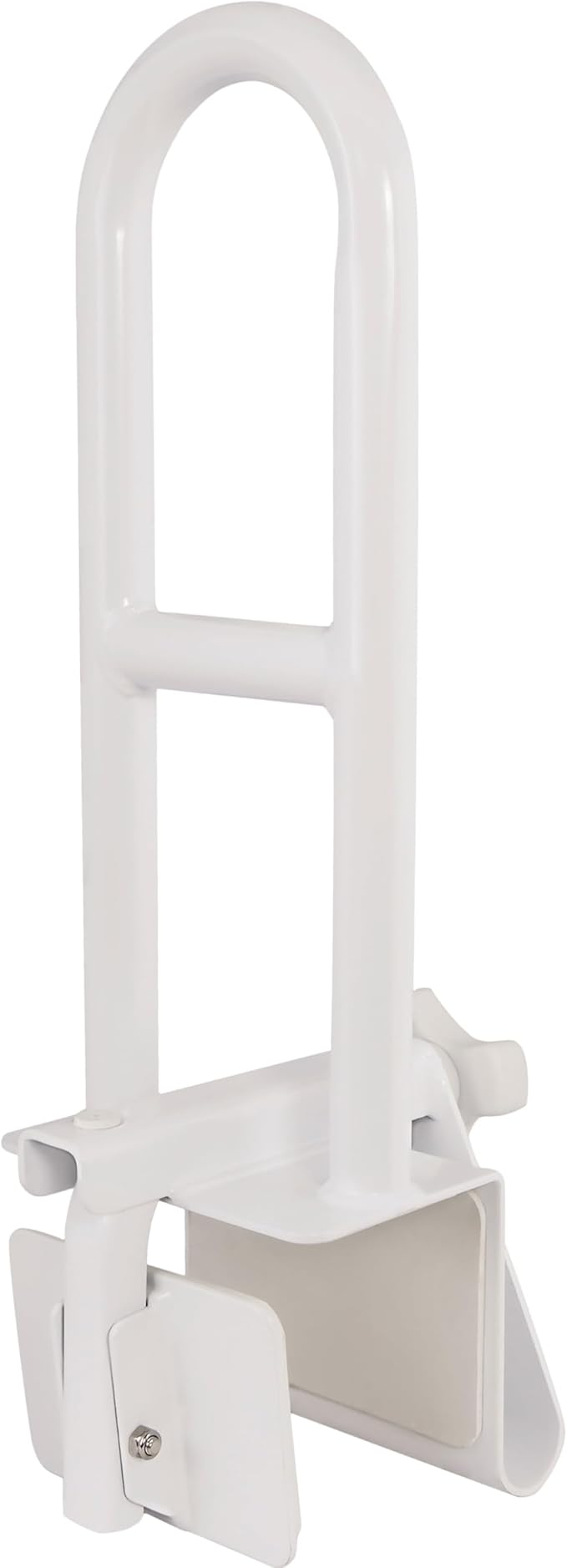Vaunn Medical Adjustable Bathtub Safety Rail Shower Grab Bar Handle, Stainless Steel, White