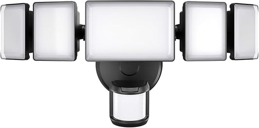 Olafus 100W Motion Sensor Outdoor Lights, 10000LM 6500K Daylight Flood Lights Outdoor Motion Sensor, Dusk to Dawn Outdoor Lighting, IP65 Waterproof Motion Detector Lights for Outside, Black