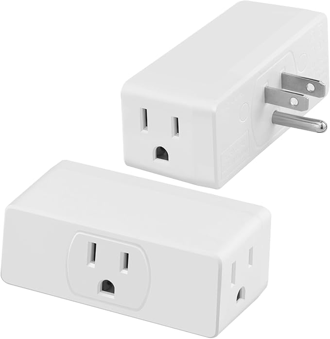Multi Plug Outlet Extender 2pack, Multiple Outlet Splitter, 3 Outlet Grounding Wall Adapter, Multi Plug Wall Outlet, Multiple Plugs in One Outlet, Cruise Essentials, Electrical Wall Outlet Splitter