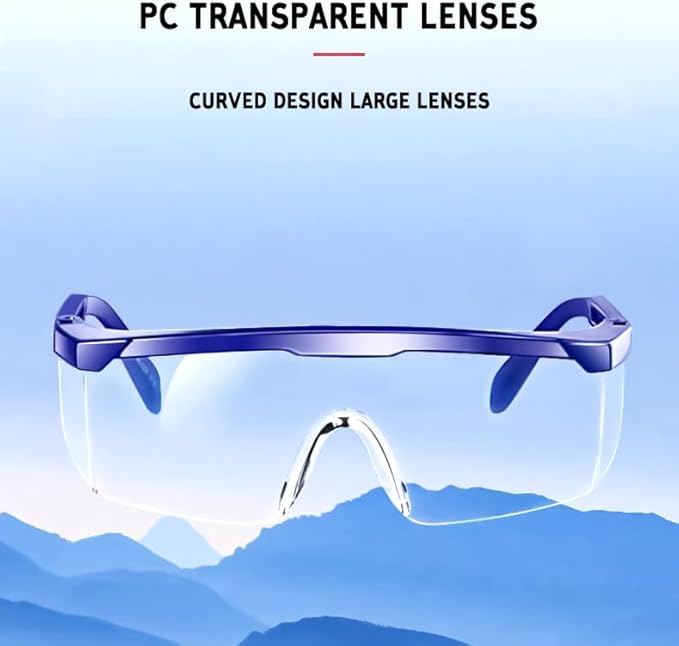 Safety Glasses For Men and Women, Anti Fog Work Glasses for Adjustable Frames and Side Protection