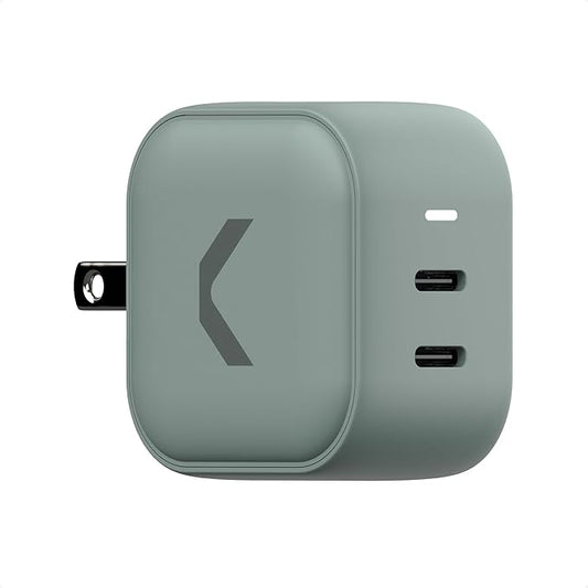 CLEMM Core 45W Dual USB-C Charger, Core GaN PPS, Power Adapter for iPhone 16/15/14/13/12/11/X, Galaxy S24 Ultra/S23 (Core 45W)