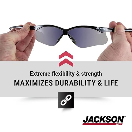 Jackson Safety SG Safety Glasses - Eye Protection for Men & Women - ANSI Z87.1 - Pack of 12 (Multiple Styles)