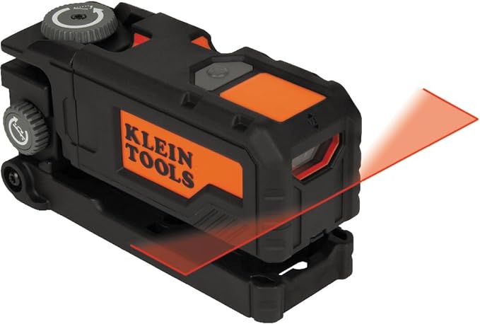 Klein Tools 93PTL Magnetic Pocket Laser Level, Bright Red Leveling and Alignment Tool, 3 Bubble Vials, 360-Degree Wall Attachment, Picture Hanging