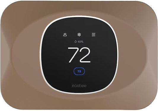 Wall Plate Cover Compatible with New 2025 Ecobee Smart Thermostat Essential, Practical Ecobee Thermostat Trim Kit, Programmable WiFi Thermostat Accessory (1, Mocha)