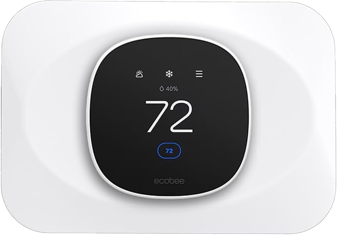 Wall Plate Cover Compatible with New 2025 Ecobee Smart Thermostat Essential, Practical Ecobee Thermostat Trim Kit, Programmable WiFi Thermostat Accessory (1, Pure White)
