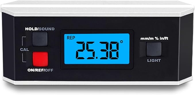 Black V-Groove Digital Angle Finder with Backlight Display - High-Precision IP65 Waterproof Magnetic Tool（ACE-QJQ）