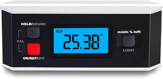 Black V-Groove Digital Angle Finder with Backlight Display - High-Precision IP65 Waterproof Magnetic Tool（ACE-QJQ）