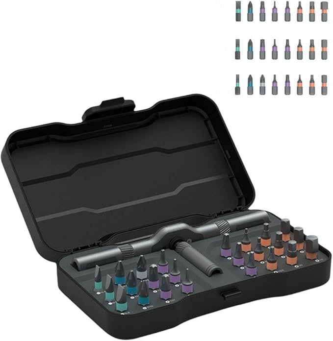 Duke Rs1 24-In-1 Multi-Function Ratchet Screwdriver Set, 24 In 1 Magnetic Ratchet Screwdriver Set, With Multifunctional Reversible High Torque Drive Handle, Portable Storage, Labor-Saving Design (1)