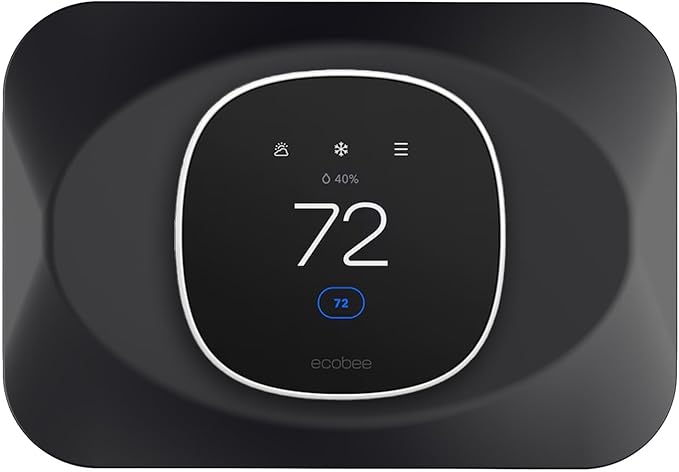 Wall Plate Cover Compatible with New 2025 Ecobee Smart Thermostat Essential, Practical Ecobee Thermostat Trim Kit, Programmable WiFi Thermostat Accessory (1, Tricorn Black)